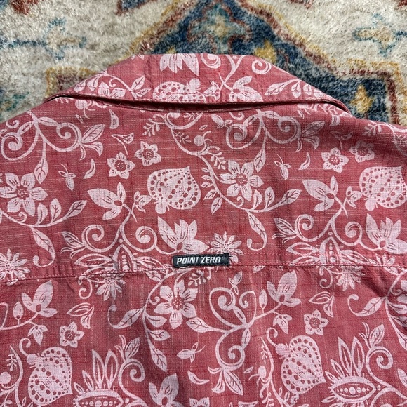 Vintage Point Zero Pink Paisley Print Button-up Shirt Size XL - Picture 5 of 5